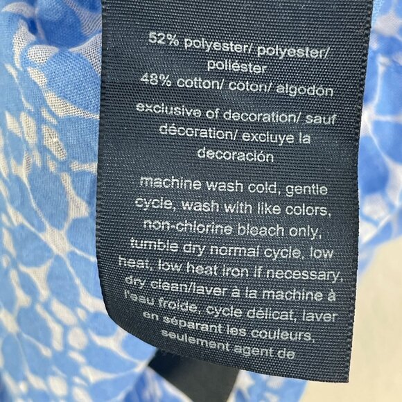 Tommy Hilfiger Womens Plus IX Blue Button Up Sheer Shirt Long Sleeve Blouse Top - Picture 5 of 12